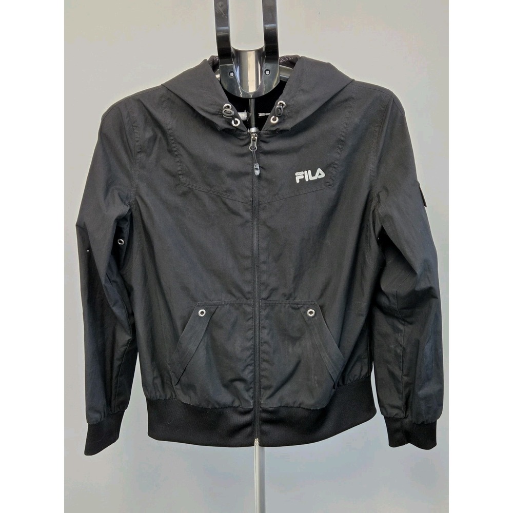 Vintage Fila Sport Rain Jacket Wind Breaker Jacket Mens Small Hooded Zip Coat